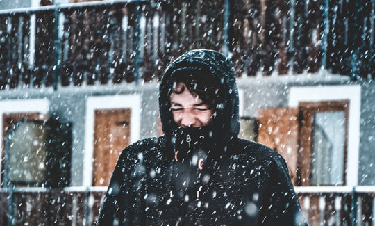Man in a snowstorm