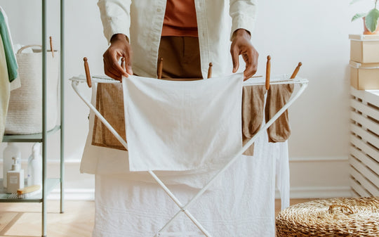 Man folding clothes